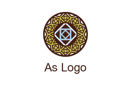 Mosque texture inside the circle mandala logo