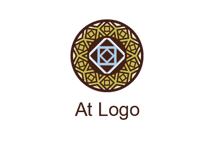 Mosque texture inside the circle mandala logo