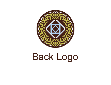 Mosque texture inside the circle mandala logo