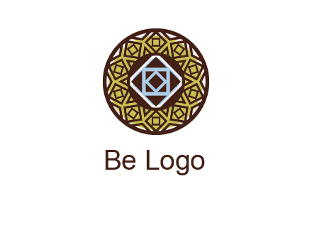 Mosque texture inside the circle mandala logo