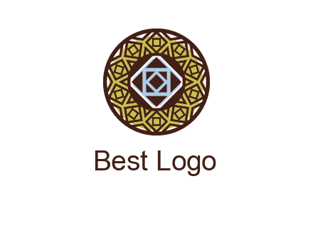 Mosque texture inside the circle mandala logo