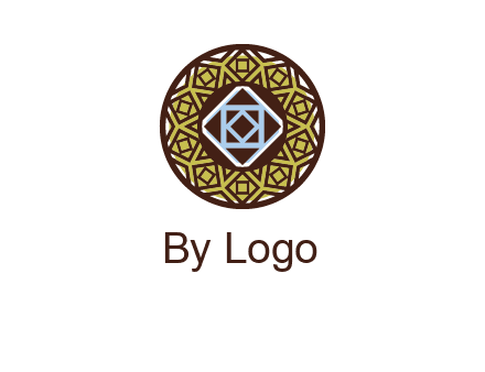 Mosque texture inside the circle mandala logo