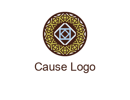 Mosque texture inside the circle mandala logo
