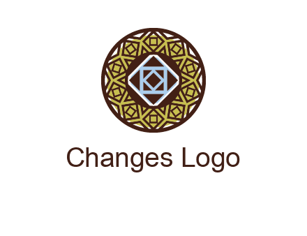 Mosque texture inside the circle mandala logo