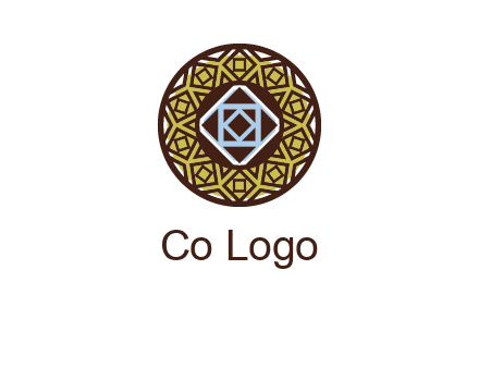 Mosque texture inside the circle mandala logo