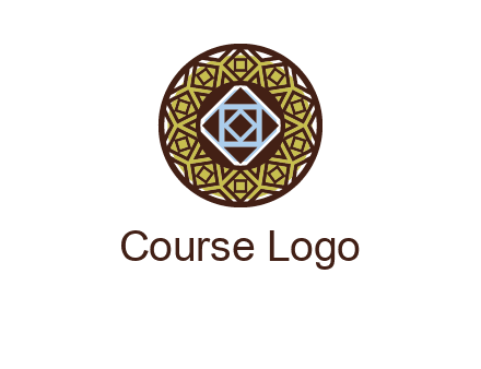 Mosque texture inside the circle mandala logo