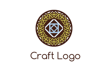 Mosque texture inside the circle mandala logo