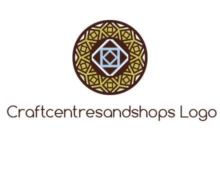 Mosque texture inside the circle mandala logo