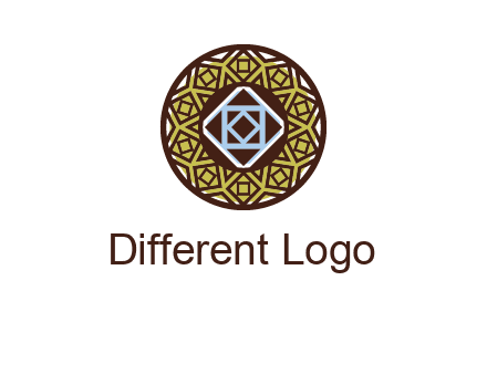 Mosque texture inside the circle mandala logo