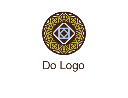 Mosque texture inside the circle mandala logo