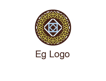 Mosque texture inside the circle mandala logo