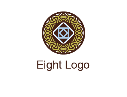 Mosque texture inside the circle mandala logo