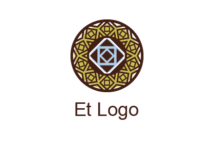 Mosque texture inside the circle mandala logo