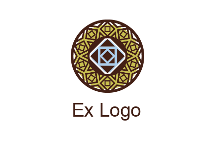 Mosque texture inside the circle mandala logo
