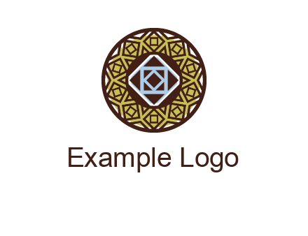 Mosque texture inside the circle mandala logo