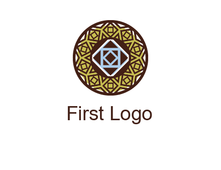 Mosque texture inside the circle mandala logo