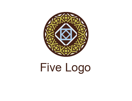 Mosque texture inside the circle mandala logo