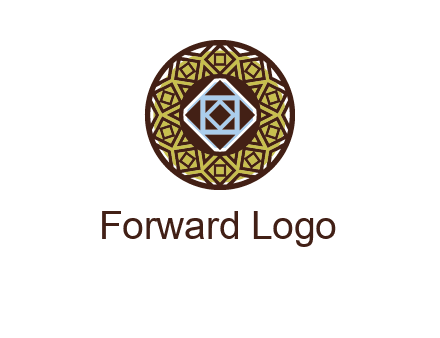 Mosque texture inside the circle mandala logo