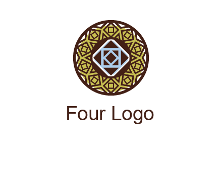 Mosque texture inside the circle mandala logo