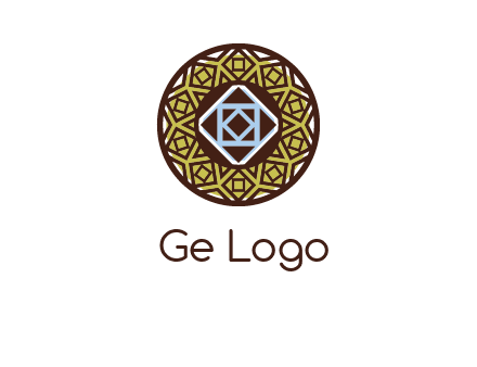 Mosque texture inside the circle mandala logo