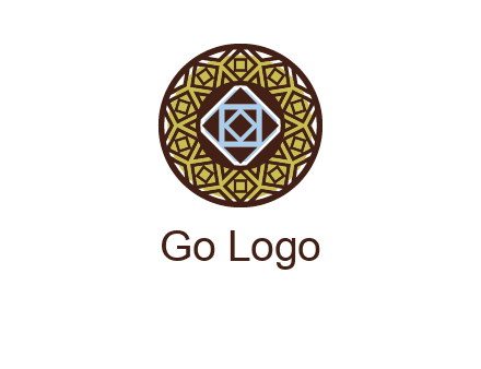 Mosque texture inside the circle mandala logo