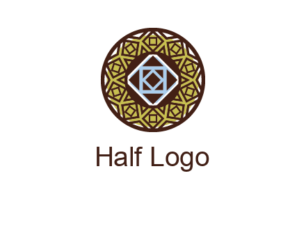 Mosque texture inside the circle mandala logo