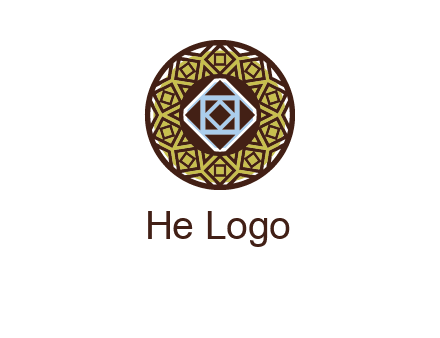 Mosque texture inside the circle mandala logo