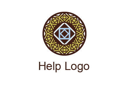 Mosque texture inside the circle mandala logo