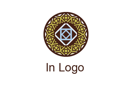 Mosque texture inside the circle mandala logo