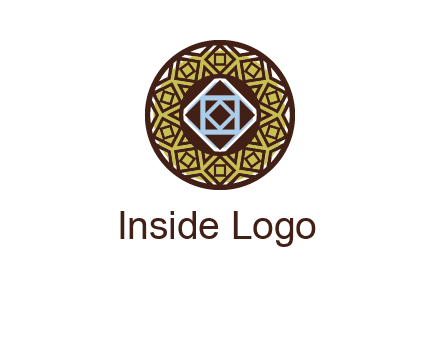 Mosque texture inside the circle mandala logo