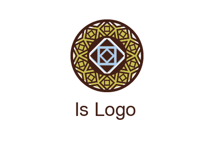 Mosque texture inside the circle mandala logo