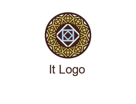 Mosque texture inside the circle mandala logo