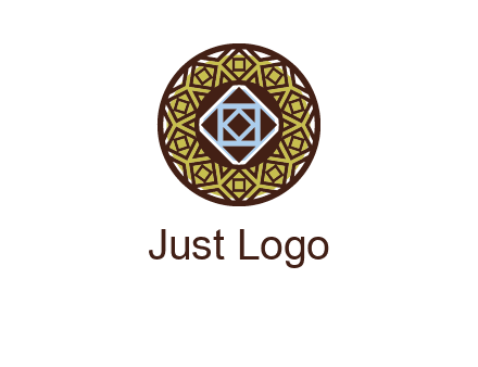 Mosque texture inside the circle mandala logo