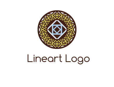 Mosque texture inside the circle mandala logo