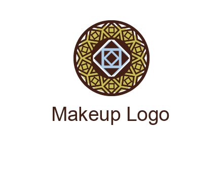 Mosque texture inside the circle mandala logo
