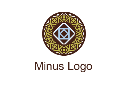 Mosque texture inside the circle mandala logo