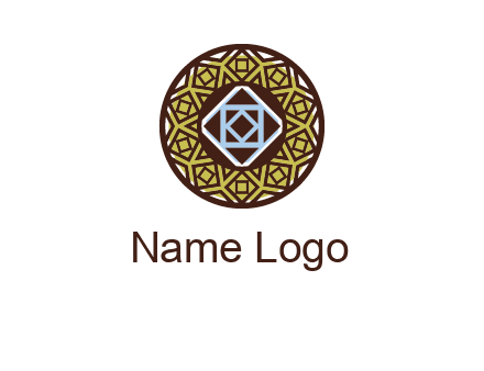 Mosque texture inside the circle mandala logo