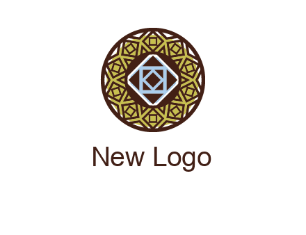 Mosque texture inside the circle mandala logo