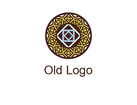Mosque texture inside the circle mandala logo