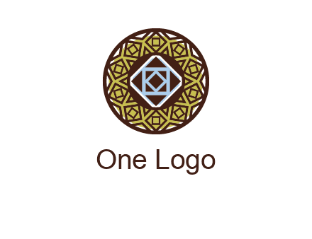 Mosque texture inside the circle mandala logo