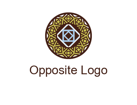 Mosque texture inside the circle mandala logo