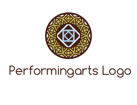 Mosque texture inside the circle mandala logo
