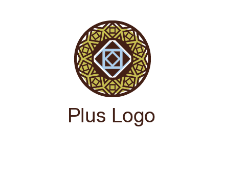 Mosque texture inside the circle mandala logo