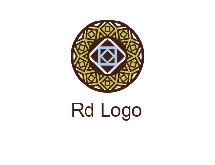 Mosque texture inside the circle mandala logo