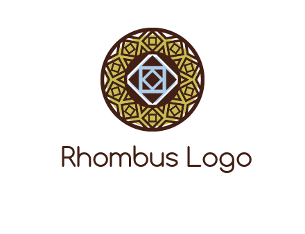 Mosque texture inside the circle mandala logo
