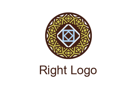 Mosque texture inside the circle mandala logo