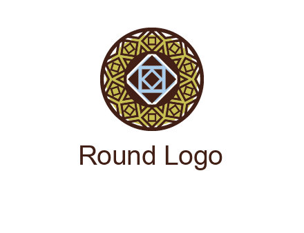 Mosque texture inside the circle mandala logo