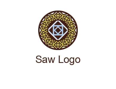 Mosque texture inside the circle mandala logo