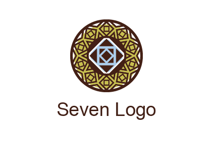 Mosque texture inside the circle mandala logo