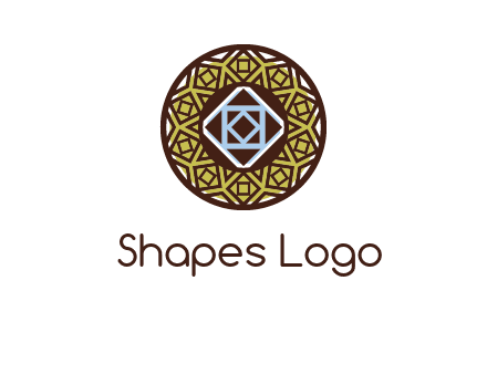 Mosque texture inside the circle mandala logo